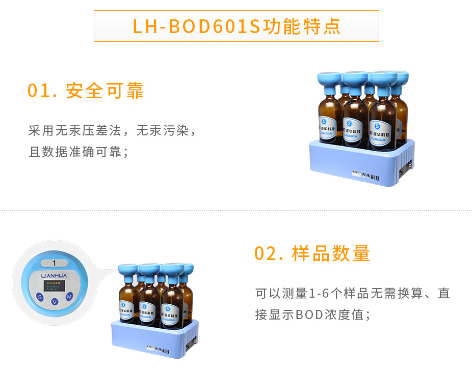 連華科技LH-BOD601S無(wú)汞壓差國(guó)標(biāo)安全BOD測(cè)定儀